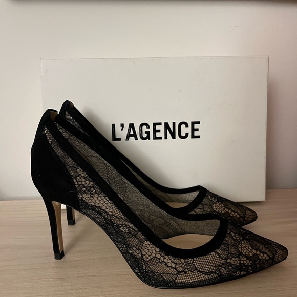L’Agence Simone pump, black lace pump - Picture 2 of 6